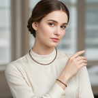 Sertifikalı Dumanlı Kuvars Doğal Taş Kolye ve Bileklik Takımı 3-4 mm