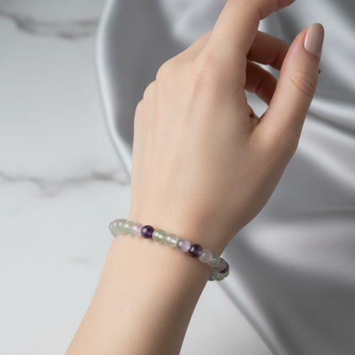 Sertifikalı Florit Doğal Taş Bileklik 6 mm