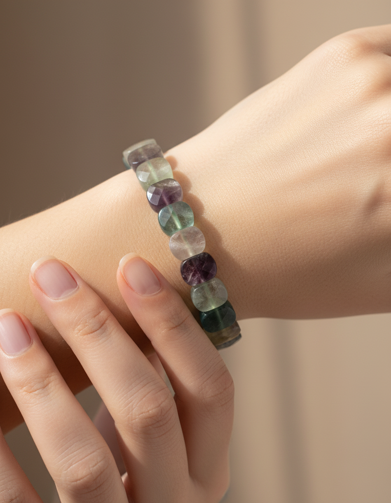 Sertifikalı Florit Doğal Taş Bileklik – Özel Rolex Kesim - Görsel 1 - Safnaturel