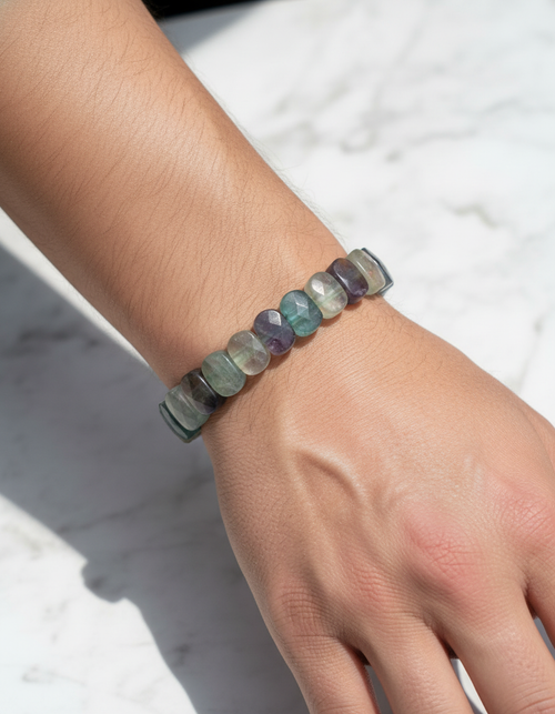 Sertifikalı Florit Doğal Taş Bileklik – Özel Rolex Kesim