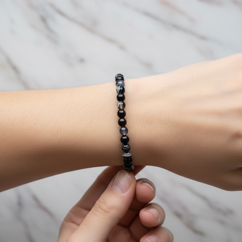 Sertifikalı Göz Akik Doğal Taş Bileklik 6 mm