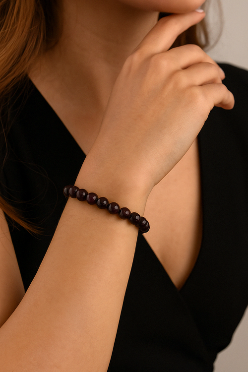 Certified Garnet Lal Natural Stone Bracelet 8 mm