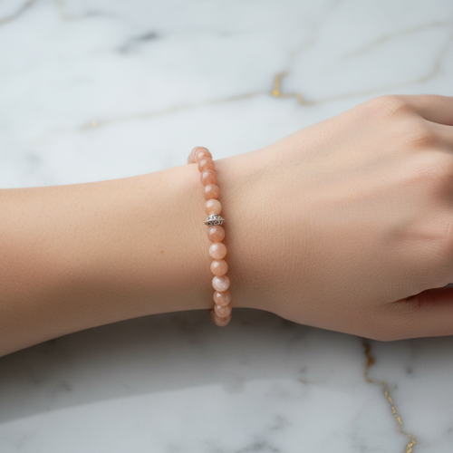 Sertifikalı Güneş Taşı Doğal Taş Bileklik 6 mm