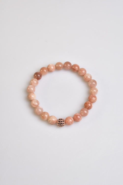 Certified Sunstone Zircon Apparatus Natural Stone 8 mm Bracelet