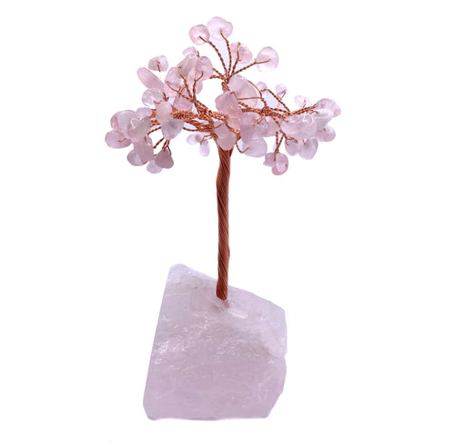 Sertifikalı Hakiki Orijinal Doğal Taş Pembe Kuvars Ağaç - Alt Kısmı Pembe Kuvars