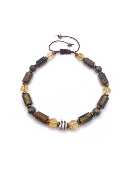 Sertifikalı Kaplan Gözü – Sitrin – Hematit Doğaltaş Bileklik