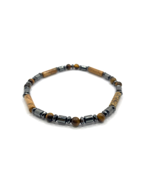Sertifikalı Kaplan Gözü-Dumanlı Kuvars-Hematit Doğal Taş Bileklik