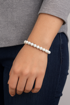 Certified Howlite Natural Stone Bracelet 6 mm