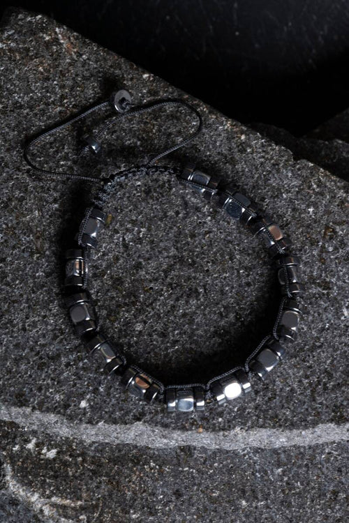 Sertifikalı Hematit Doğaltaş Makrome Bileklik