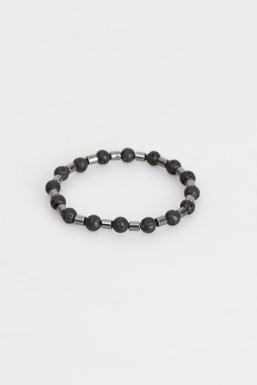 Sertifikalı Hematit - Lav Doğal Taş Bileklik