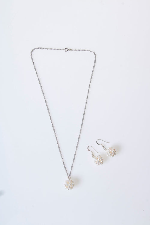 Sertifikalı İnci Doğal Taş Kolye Küpe Set