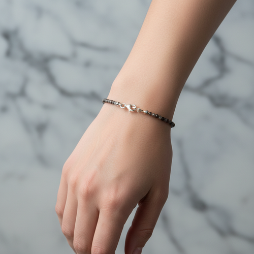 Sertifikalı İyolit Doğal Taş Bileklik 3 mm