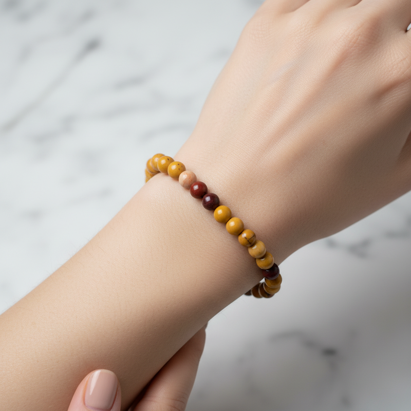 Sertifikalı Jasper Doğal Taş Bileklik 6 mm - Görsel 1 - Safnaturel