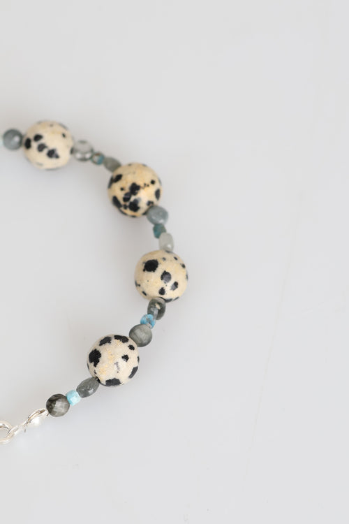 Sertifikalı Jasper - Labradorit - Apatit Doğal Taş Gümüş Kapama Bileklik (Yeni Yaz Sezonu)