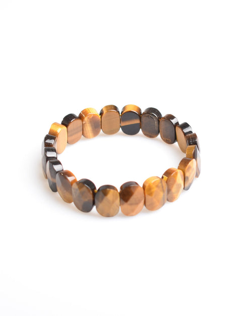 Certified Tiger Eye Natural Stone 9x14 mm Bracelet