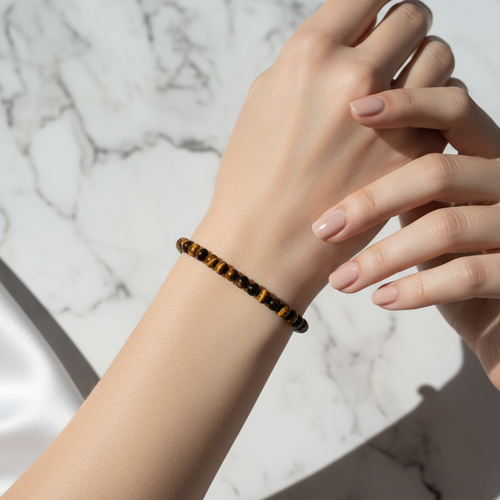 Sertifikalı Kaplan Gözü Doğal Taş Bileklik 4 mm