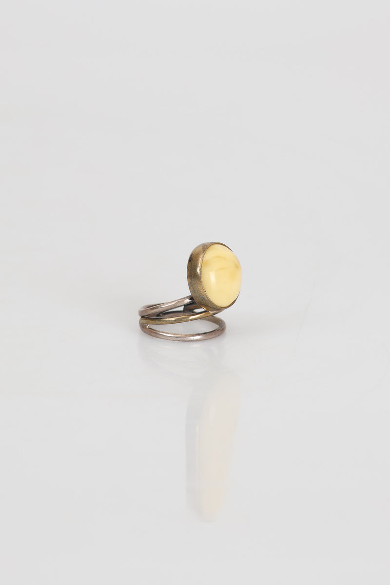 Sertifikalı Kehribar Doğal Taş 925 Ayar Gümüş Yüzük - Görsel 3 - Safnaturel