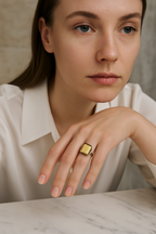 Sertifikalı Kehribar Doğal Taş 925 Ayar Gümüş Yüzük