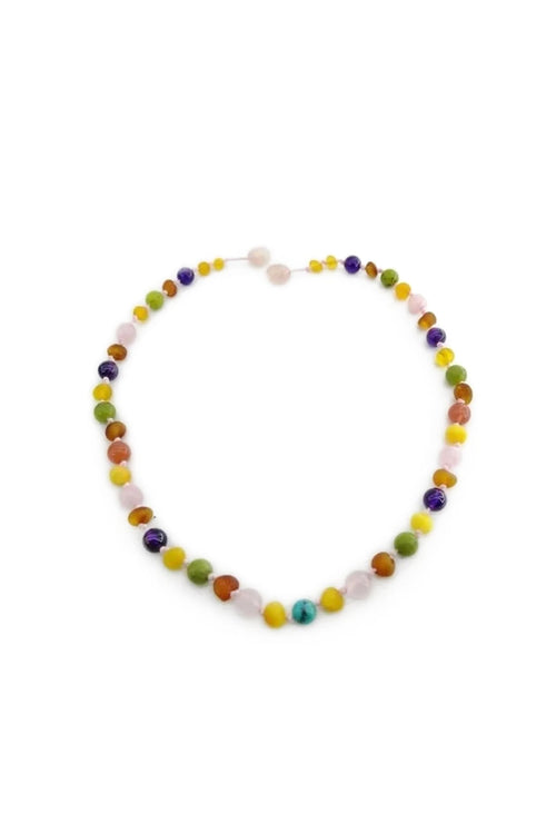 Sertifikalı Kehribar-yeşim-ametist-hakiki Yemen Akik-hakiki Turkuaz-bebek Kolyesi M204