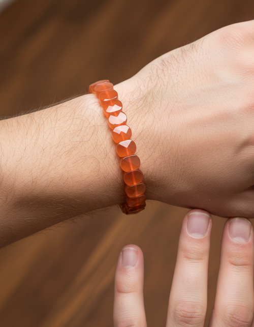 Sertifikalı Kırmızı Akik Doğal Taş Bileklik – Özel Rolex Kesim