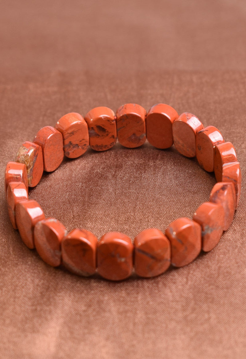 Sertifikalı Kırmızı Jasper Doğal Taş 9x14 mm Rolex Kesim Bileklik - Görsel 5 - Safnaturel