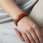 Sertifikalı Kırmızı Jasper Doğal Taş 9x14 mm Rolex Kesim Bileklik