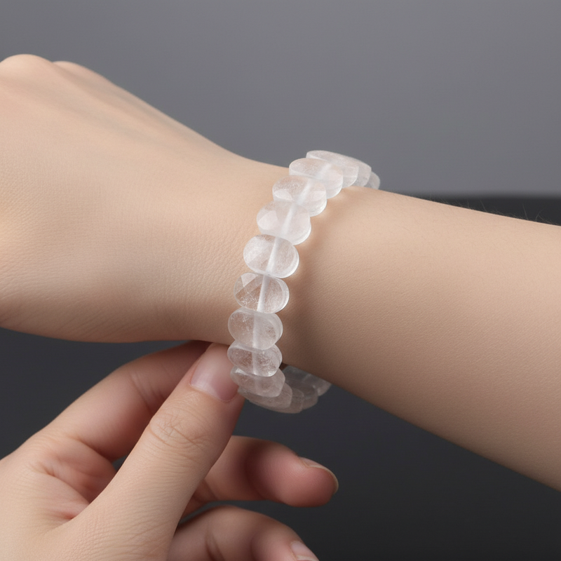 Sertifikalı Kristal Kuvars Doğaltaş Bileklik – Özel Rolex Kesim - Görsel 2 - Safnaturel