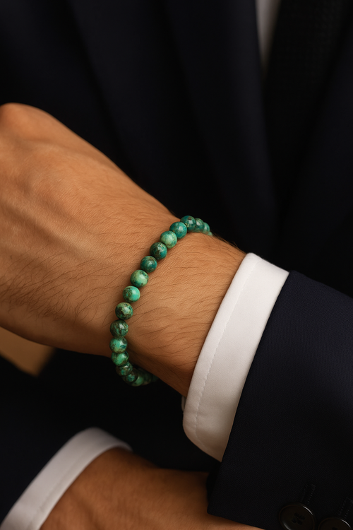 Certified Chrysocolla Natural Stone Bracelet 6 mm