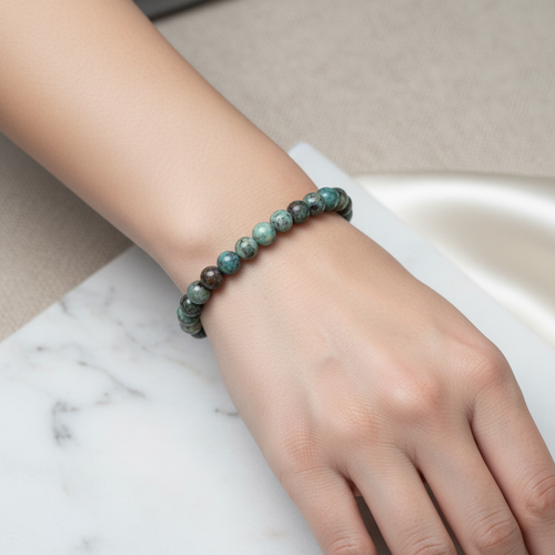 Sertifikalı Krizokol Doğal Taş Bileklik 8 mm Küre Kesim