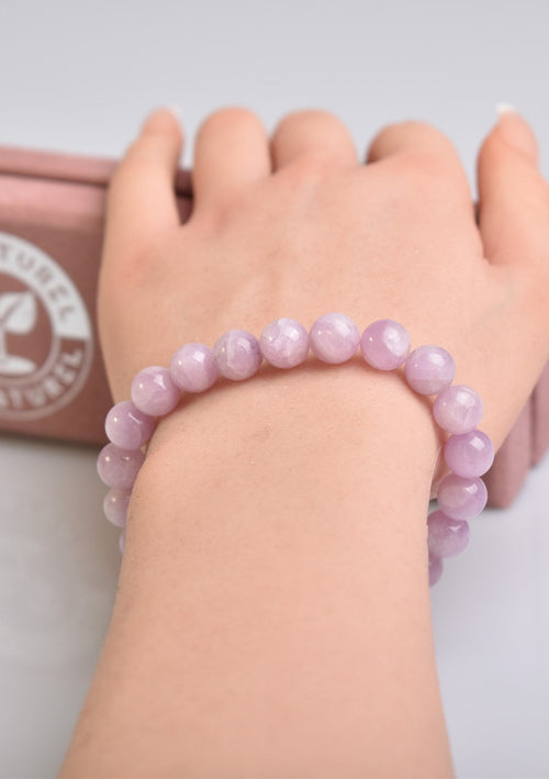 Certified Kunzite Natural Stone Bracelet 8 mm