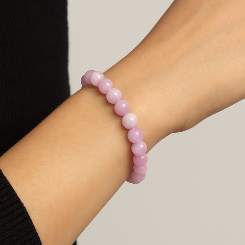 Certified Kunzite Natural Stone Bracelet 8 mm