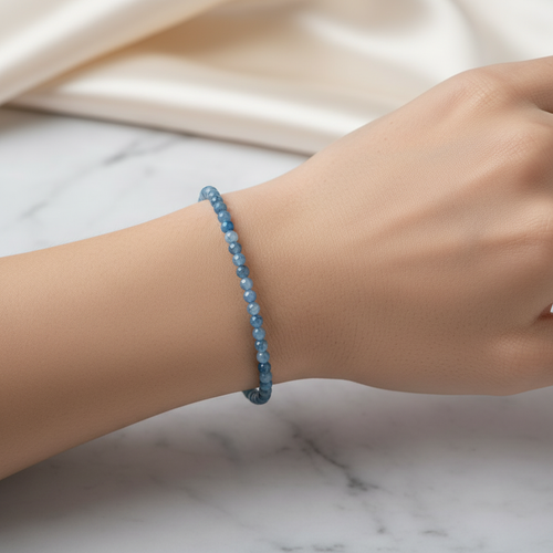 Sertifikalı Kyanit Doğal Taş Bileklik 4 mm