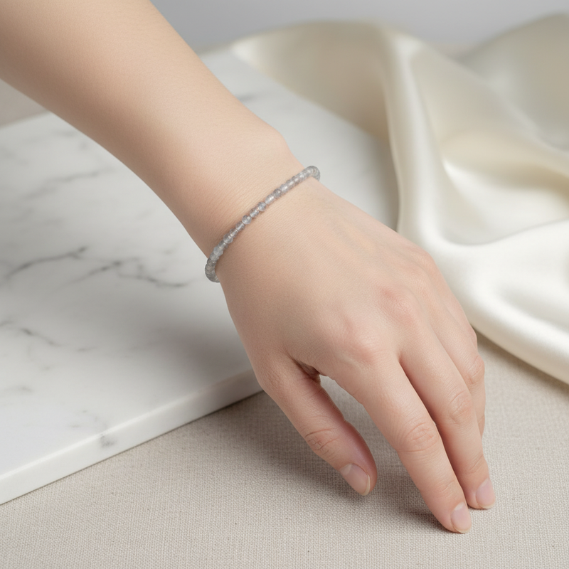 Sertifikalı Labradorit Doğal Taş Bileklik 4 mm - Görsel 2 - Safnaturel