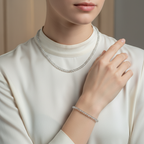 Sertifikalı Labradorit Doğal Taş Kolye ve Bileklik Takımı 4 mm