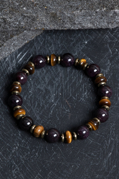 Sertifikalı Lal, Kaplan Gözü, Hematit Doğal Taş Bileklik