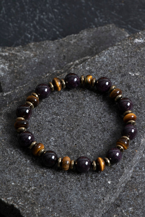 Sertifikalı Lal, Kaplan Gözü, Hematit Doğal Taş Bileklik