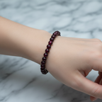 Sertifikalı Lal Garnet Doğal Taş Bileklik 6 mm