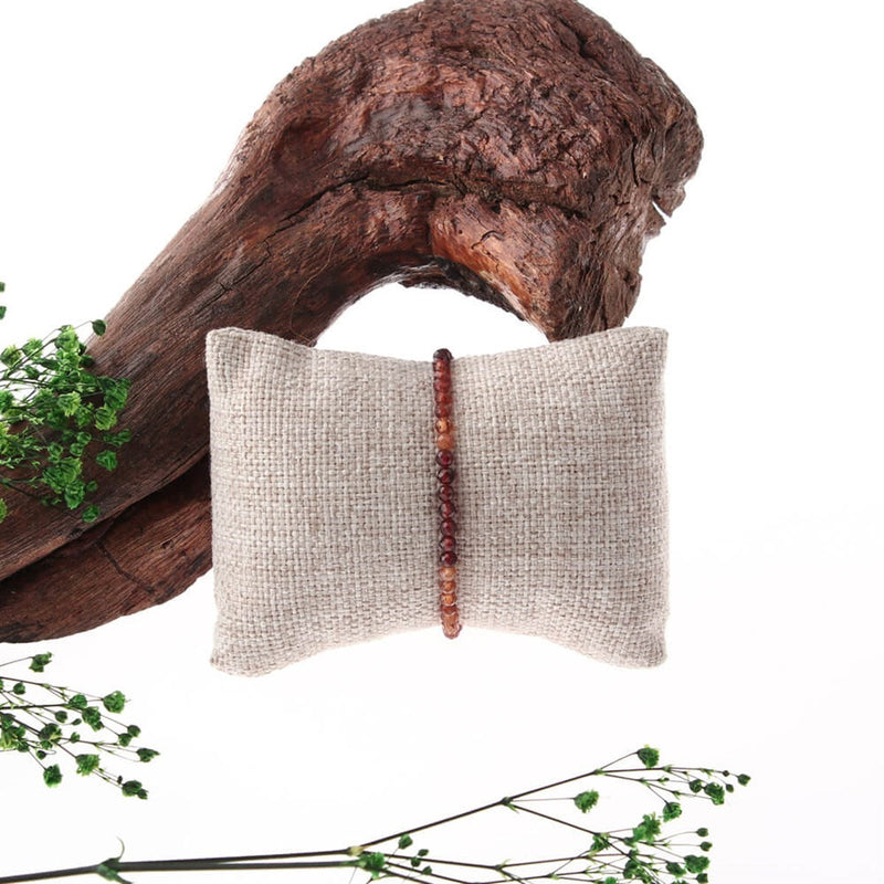 Sertifikalı Lal Hezonite Doğal Taş Bileklik 3 mm - Görsel 3 - Safnaturel