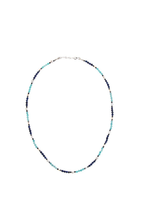 Sertifikalı Lapis, Amazonit, İnci Doğal Taş Kolye
