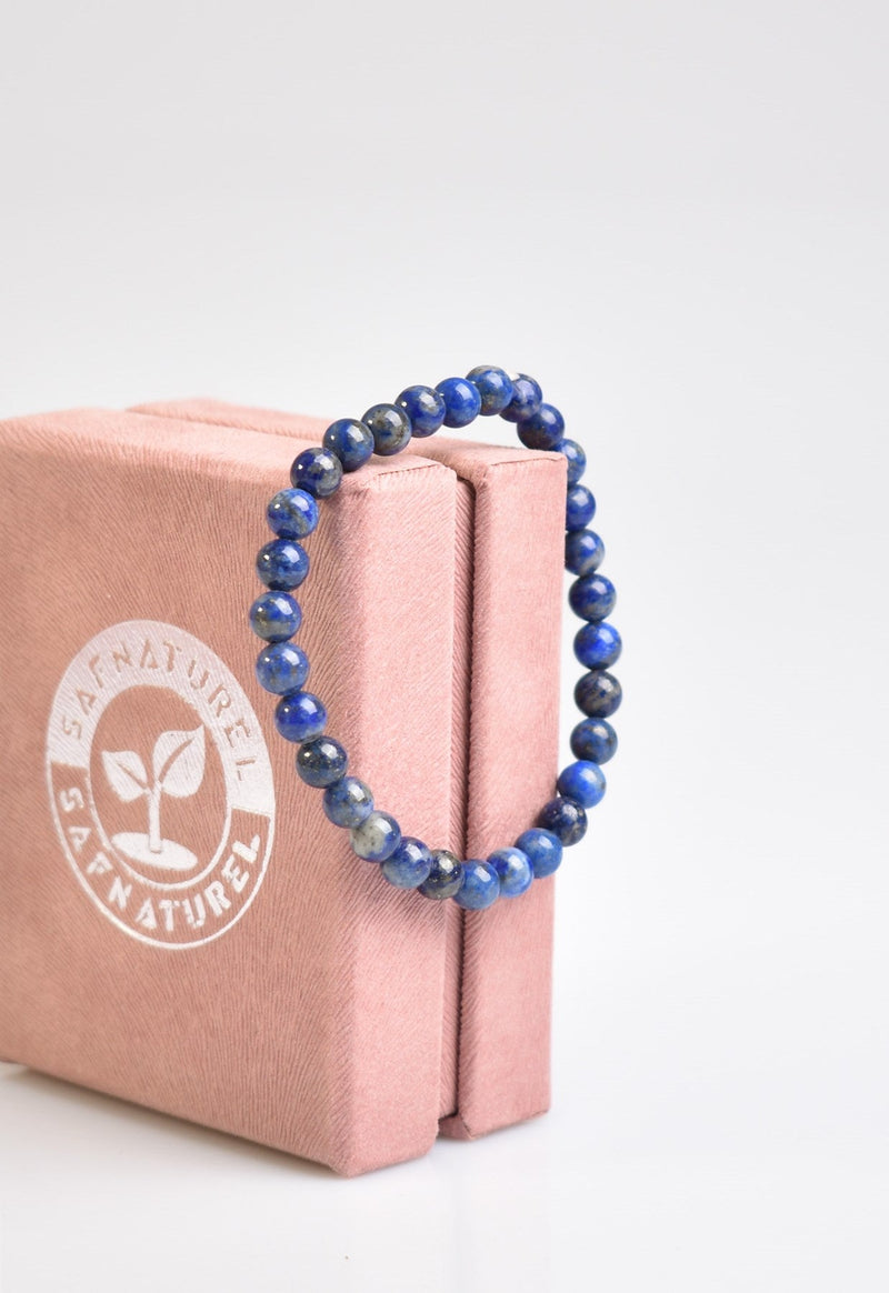 Sertifikalı Lapis Lazuli Doğal Taş Bileklik 6 mm - Görsel 3 - Safnaturel