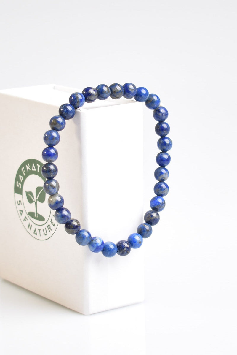 Sertifikalı Lapis Lazuli Doğal Taş Bileklik 6 mm - Görsel 4 - Safnaturel