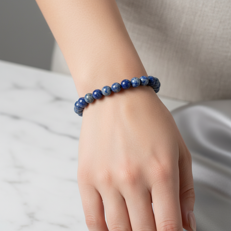 Sertifikalı Lapis Lazuli Doğaltaş Bileklik 8 mm - Görsel 1 - Safnaturel