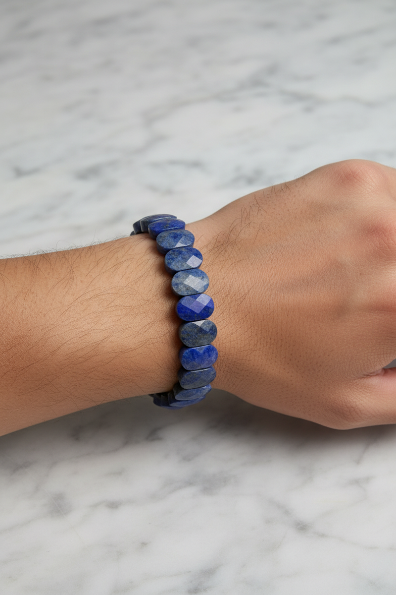 Sertifikalı Lapis Lazuli Doğaltaş Bileklik – Özel Rolex Kesim - Görsel 1 - Safnaturel