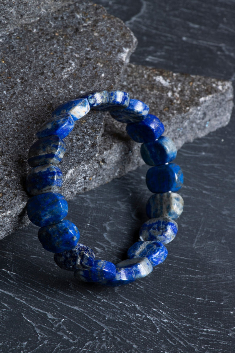Sertifikalı Lapis Lazuli Geniş Kesim Doğal Taş Bileklik