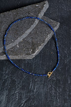 Sertifikalı Lapis Lazuli Gümüş Kapama Doğal Taş Kolye