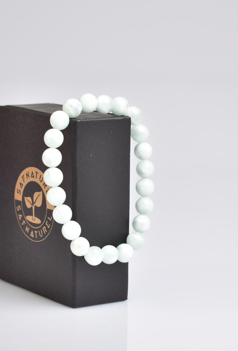 Sertifikalı Larimar (Opal)  Doğal Taş Bileklik 8 mm - Görsel 3 - Safnaturel
