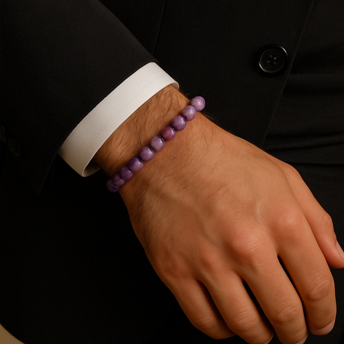 Certified Lepidolite Natural Stone Bracelet 8 mm