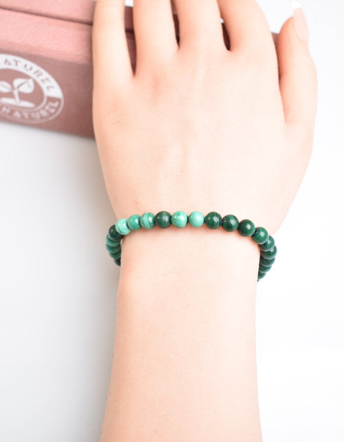 Certified Malachite Natural Stone Bracelet 6 mm