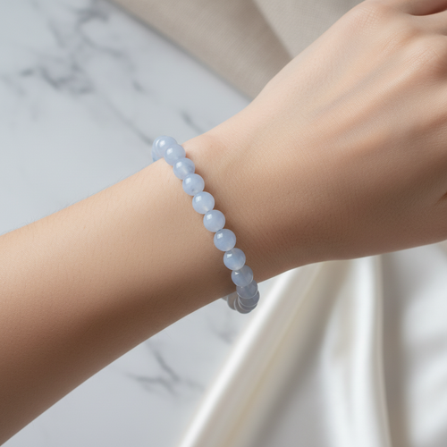 Sertifikalı Mavi Akik Doğal Taş Bileklik – 6 mm