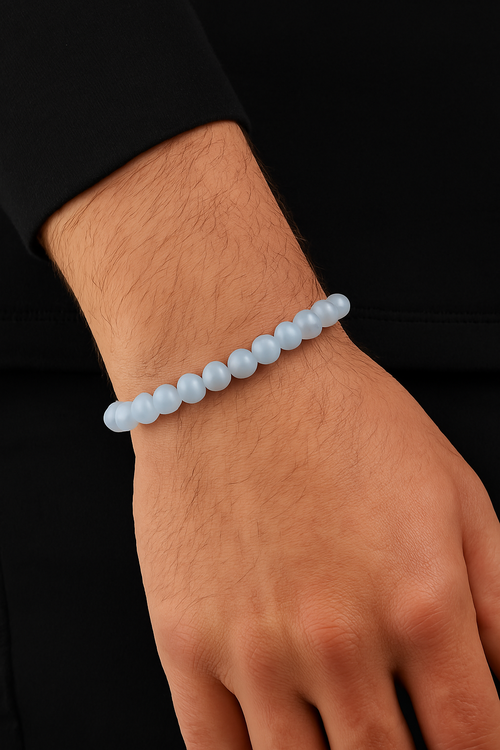Certified Blue Lace Agate 6 mm Bracelet